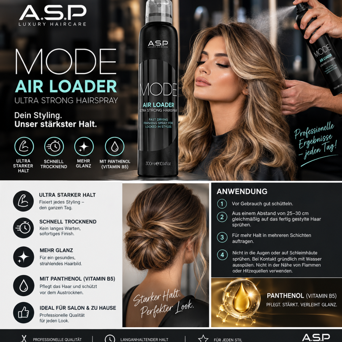 ASP MODE Air Loader ultrastarkes Haarspray für langanhaltenden Halt