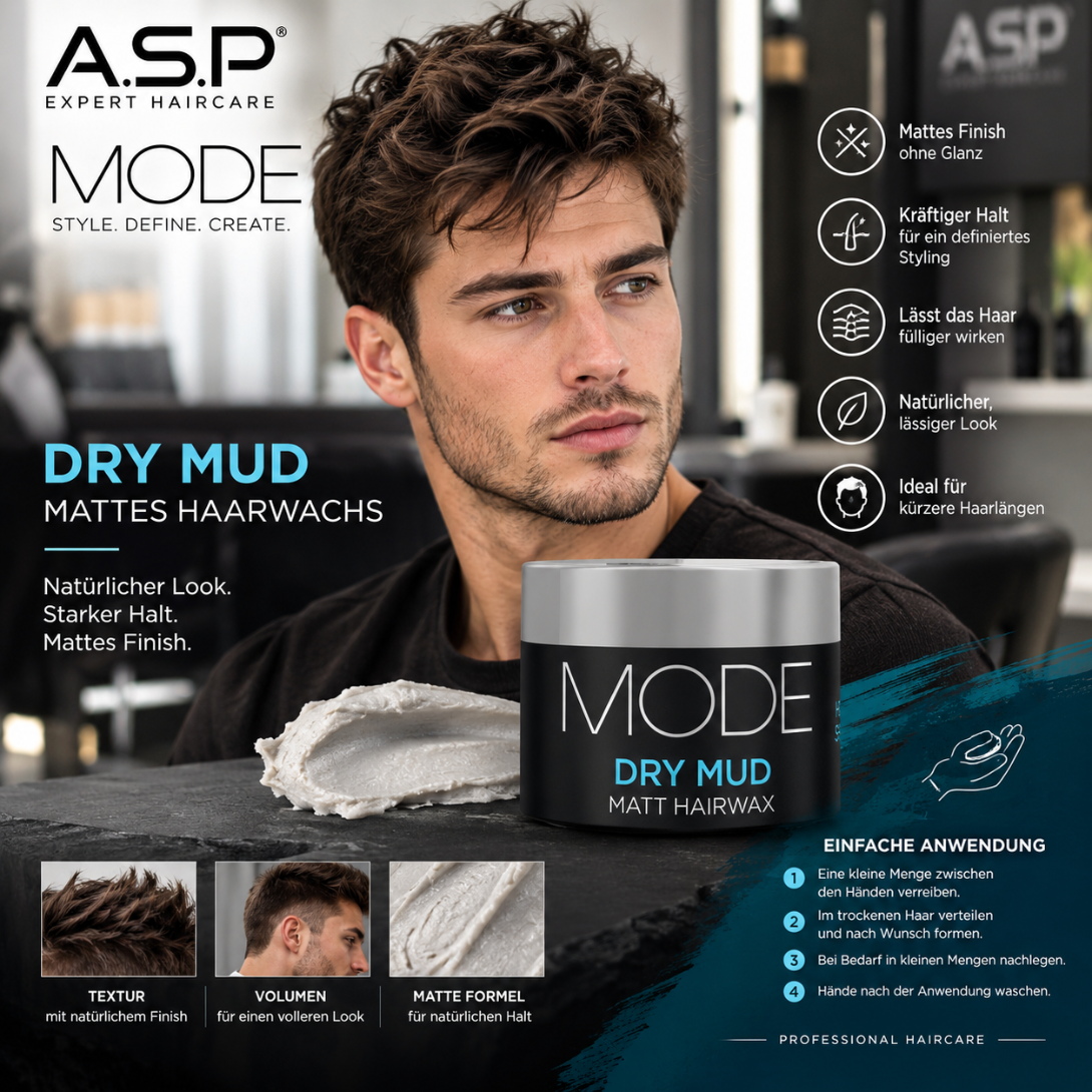 ASP MODE Dry Mud mattes Haarwachs Dose