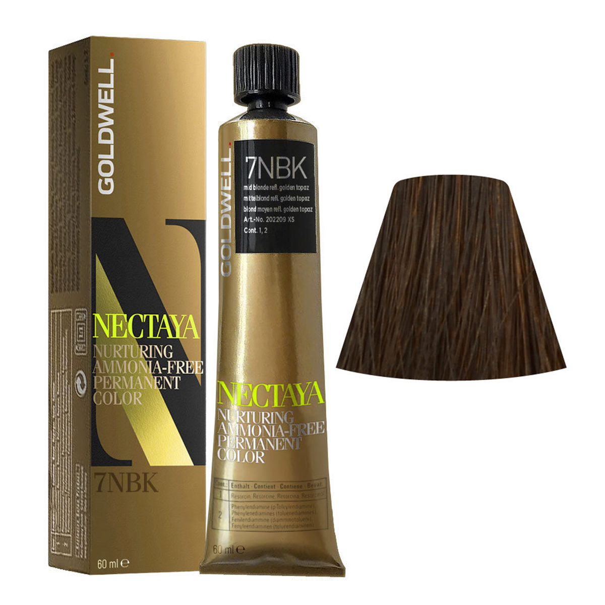 CT-10026.33_Goldwell Nectaya Tube 60ml < 7NBK - mittelbl refl golden topaz