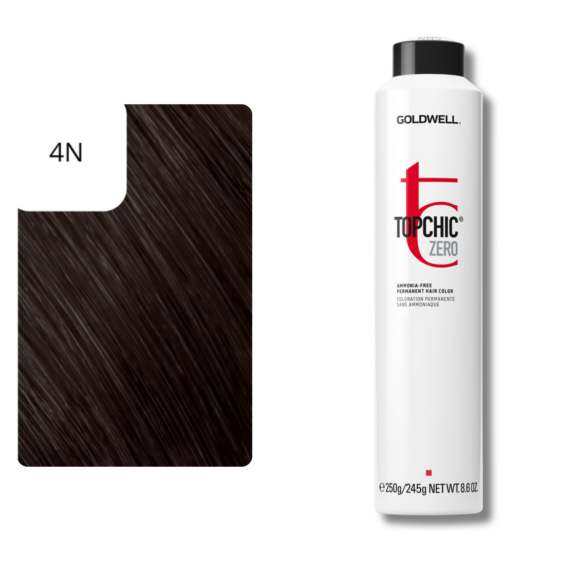 CT-17027.2_ Goldwell Topchic Zero Permanente Haarfarbe - 250 ml - 4N - mittelbraun 