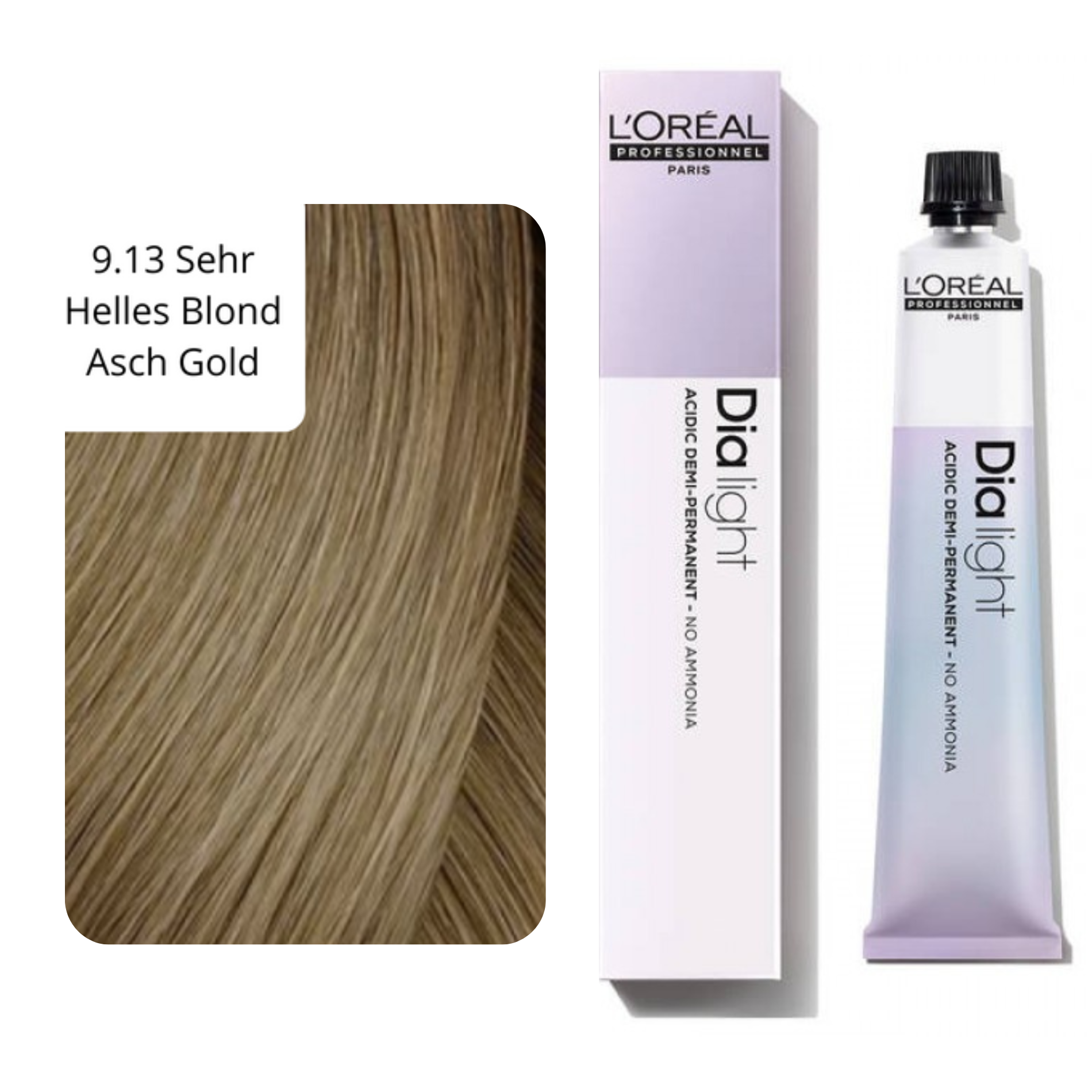 CT-10098.43_L'Oréal Professionnel Dialight Haartönung 9.13 Sehr Helles Blond Asch Gold 50 ml