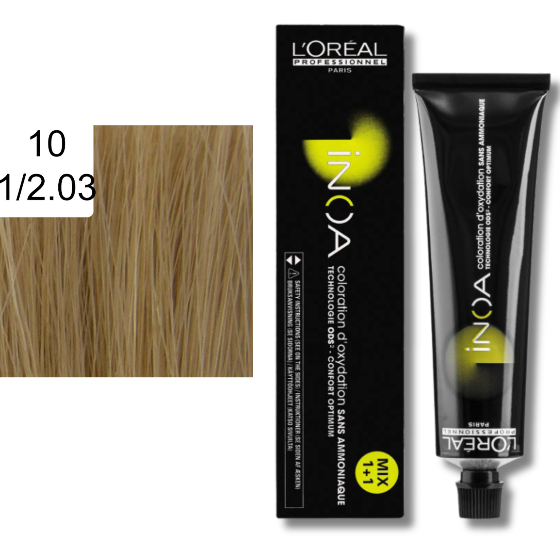 CT-10082.122_CT-10082.38_L'Oréal Professionnel Inoa Haarfarbe 10 1/2 .03 Platinblond Licht Leicht Gold