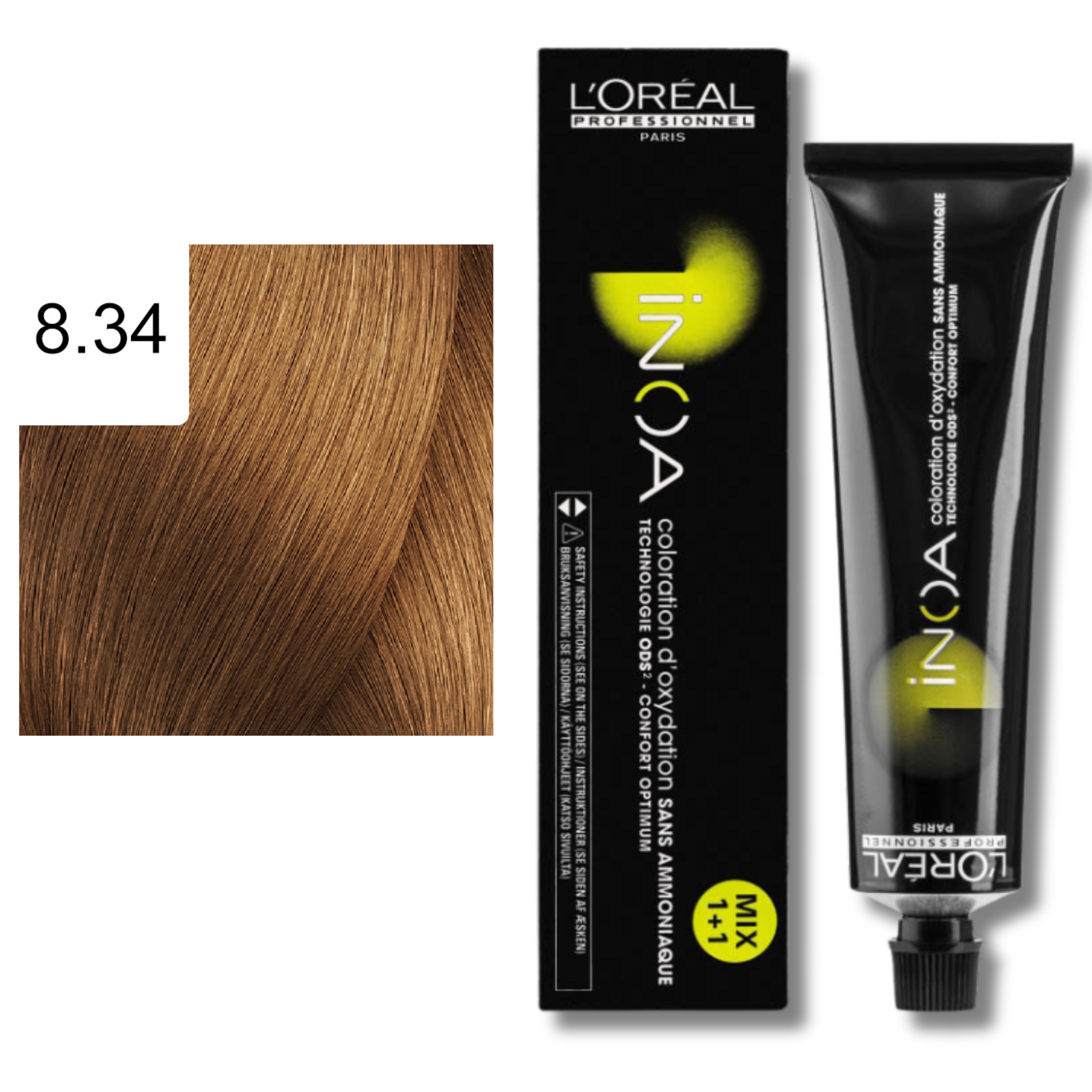 CT-10082.100_CT-10082.38_L'Oréal Professionnel Inoa Haarfarbe 8,34 Hellblond Gold Kupfer