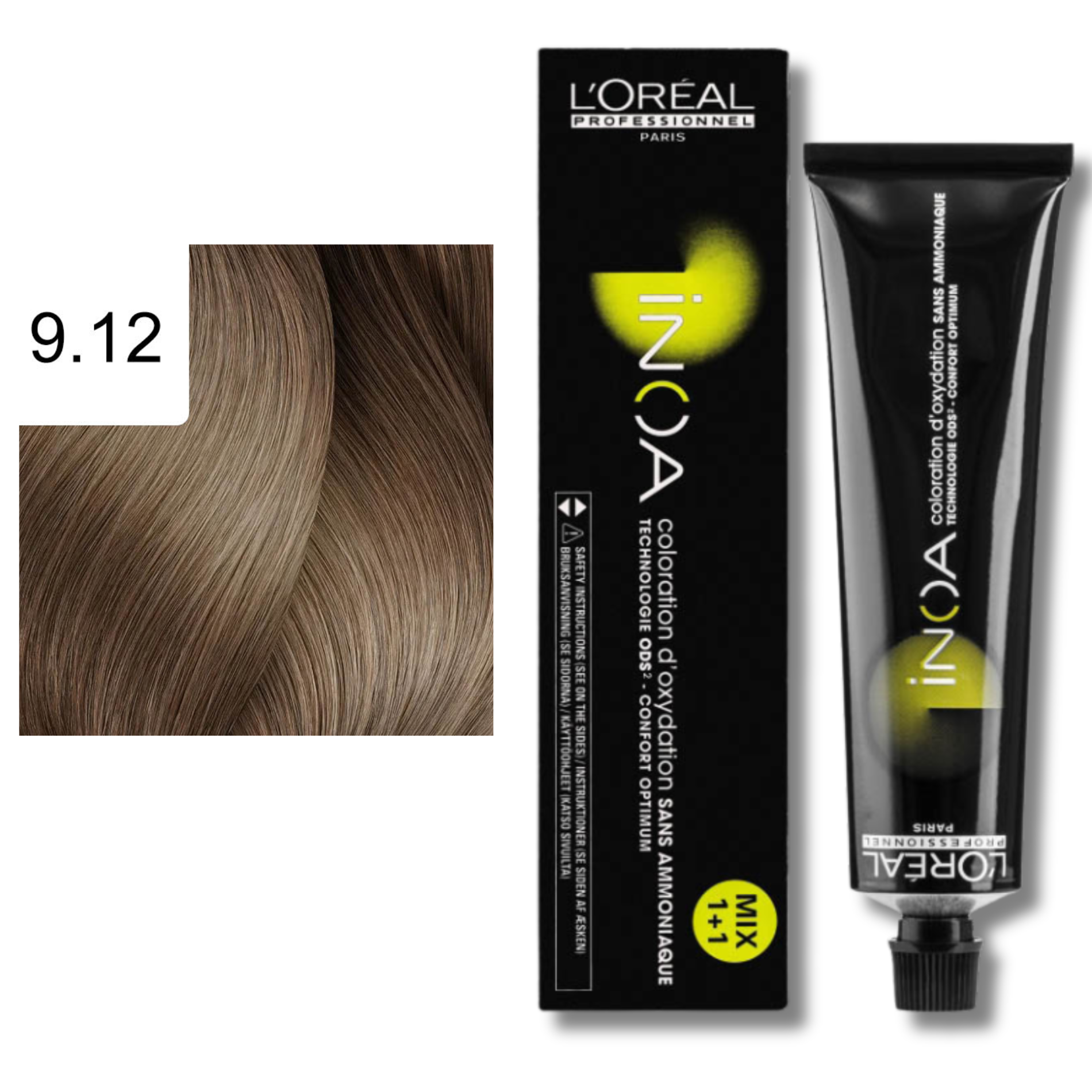 CT-10082.2_CT-10082.38_L'Oréal Professionnel Inoa Haarfarbe 9,12 Sehr Helles Blond Asch Irisé