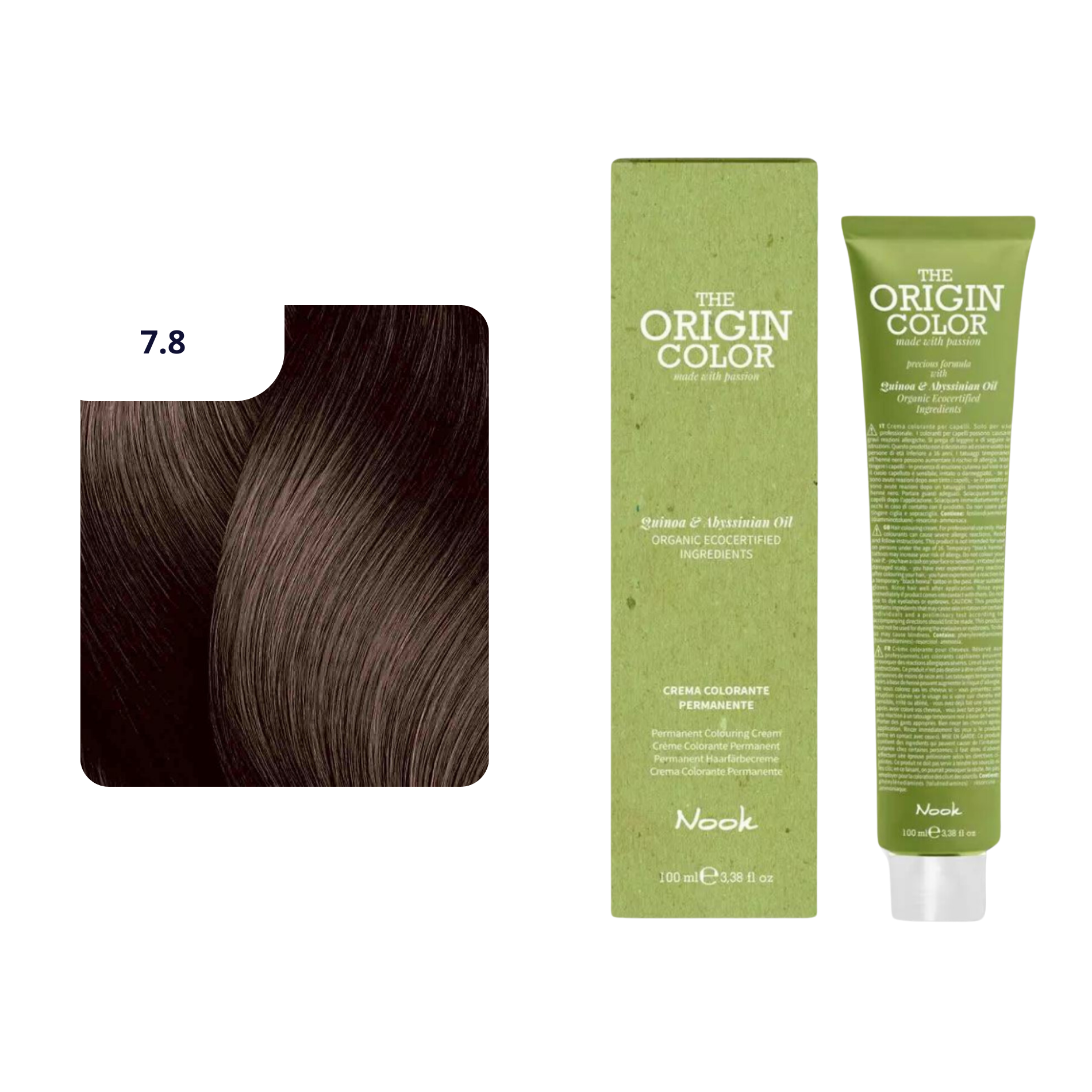 CT-17464.1_Nook Origin Color Haarfarbe 7.8 Mittelblond Matt 100 ml