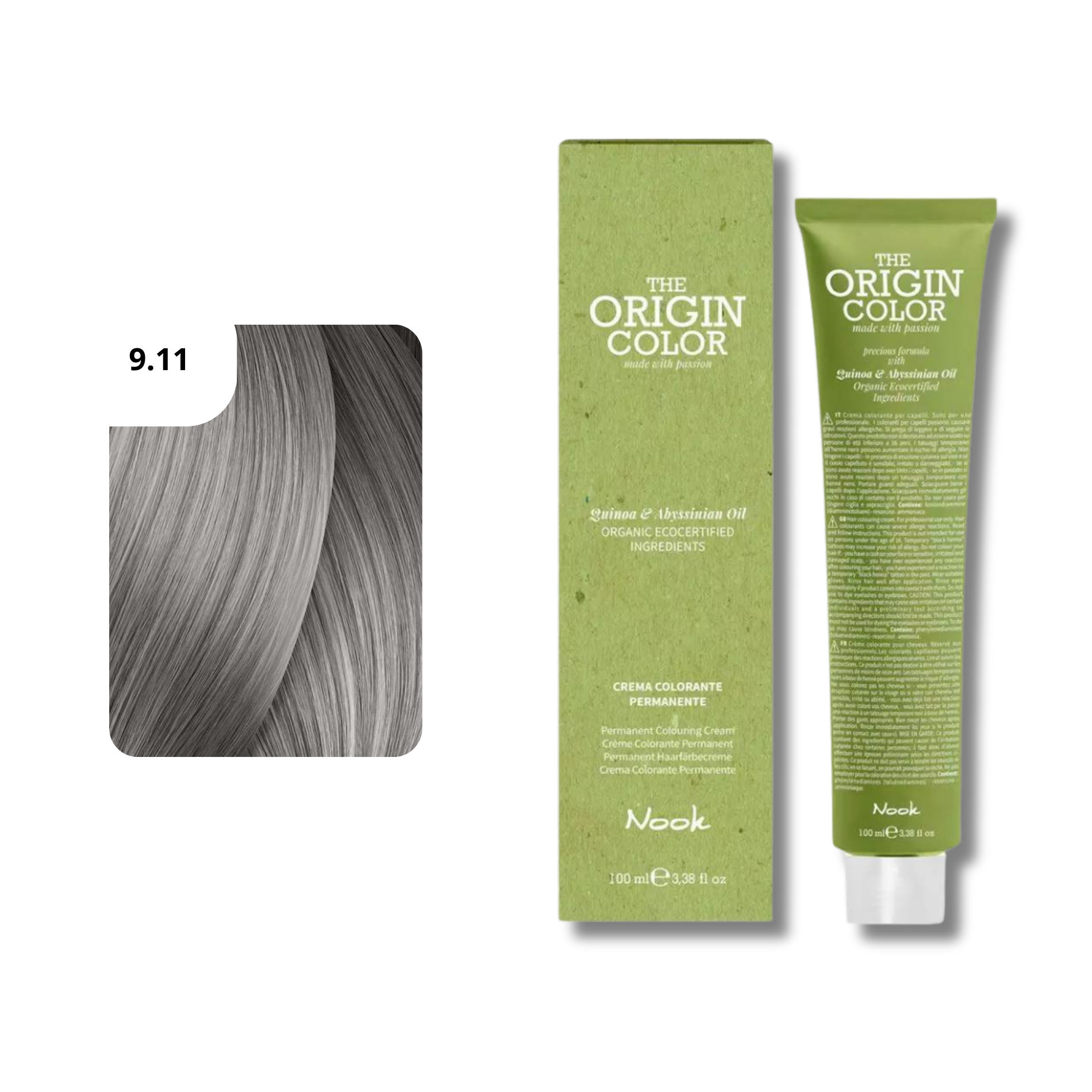 CT-17464.3_Nook Origin Color Haarfarbe 9.11 Sehr Helles Blond Intensive Asche 100 ml