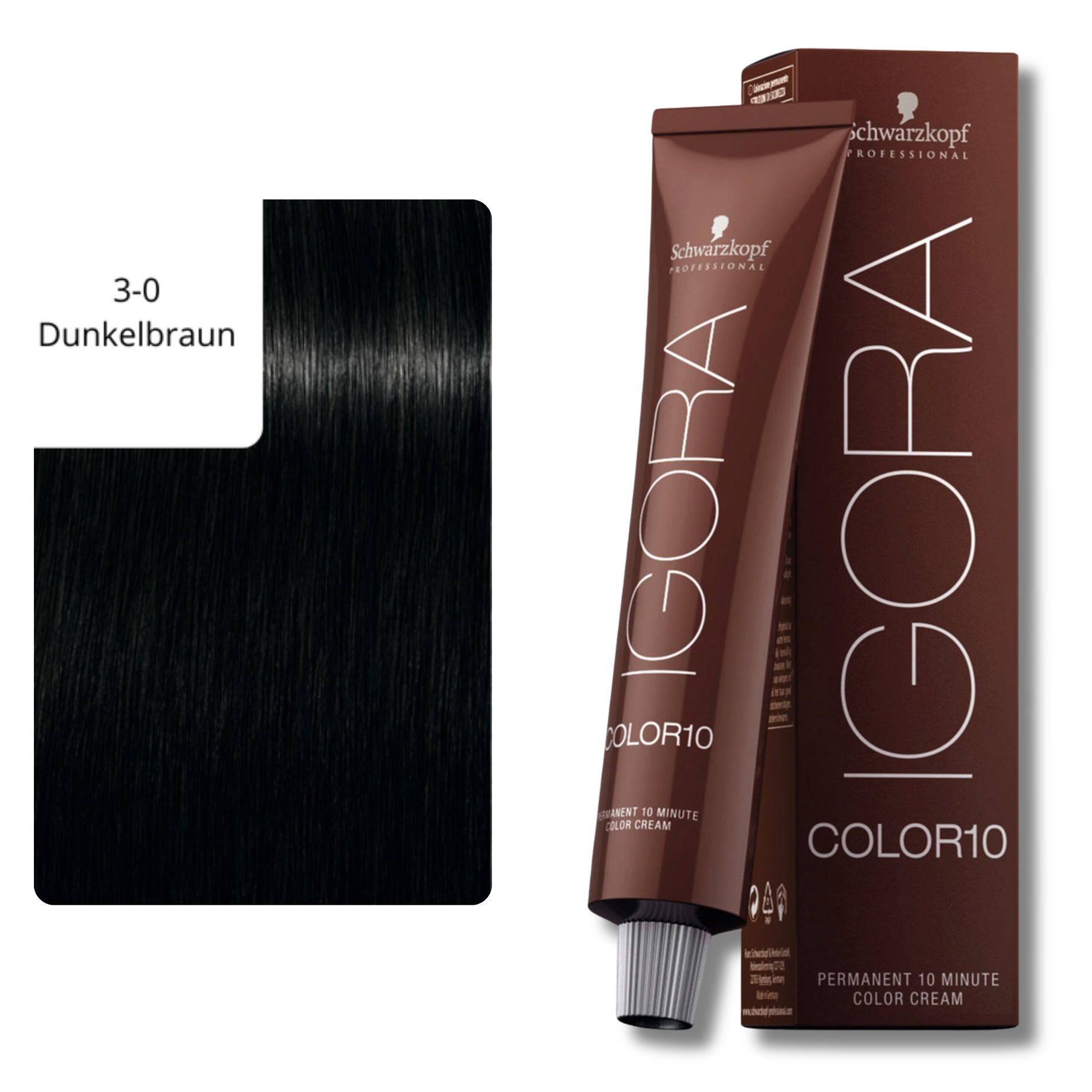CT-10077_Schwarzkopf Professional Igora Color10 Farbcreme - 3-0 Dunkelbraun