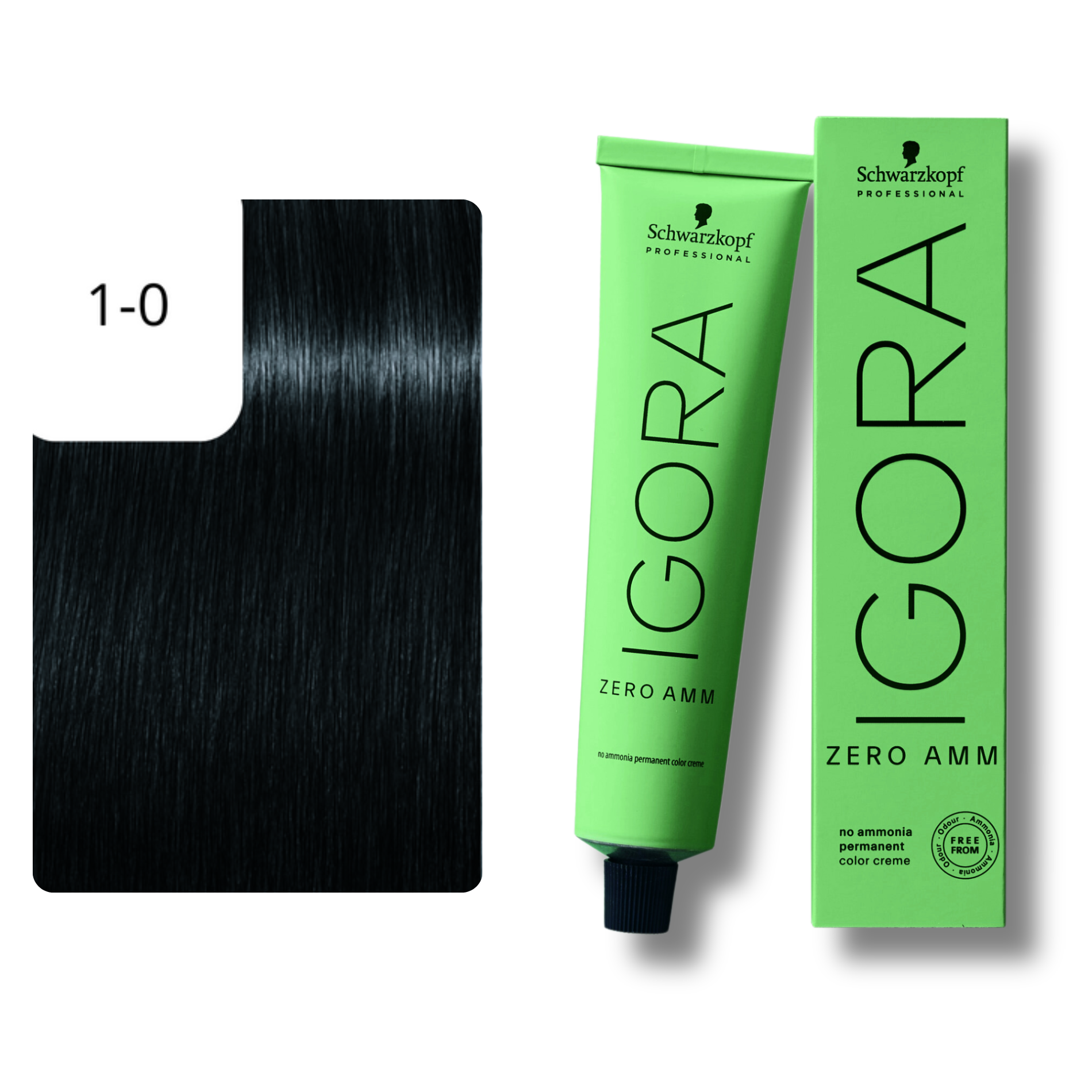 CT-17023_Schwarzkopf Professional Igora Zero Amm Ammoniakfreie Permanente Farbe - 60 ml - 1-0 Schwarz