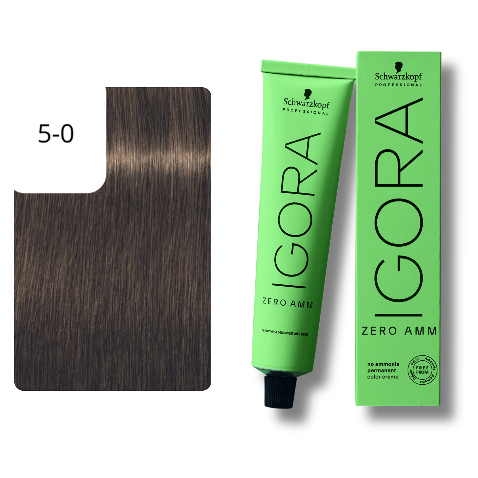 CT-17023.3_Schwarzkopf Professional Igora Zero Amm Ammoniakfreie Permanente Farbe - 60 ml - 5-0 Hellbraun