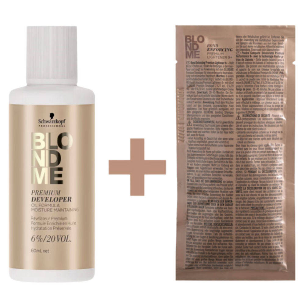 CT-18240.2_Schwarzkopf Professional Premium Lightener 9+ & Developer 23g & 60ml - 6% - 20 Vol