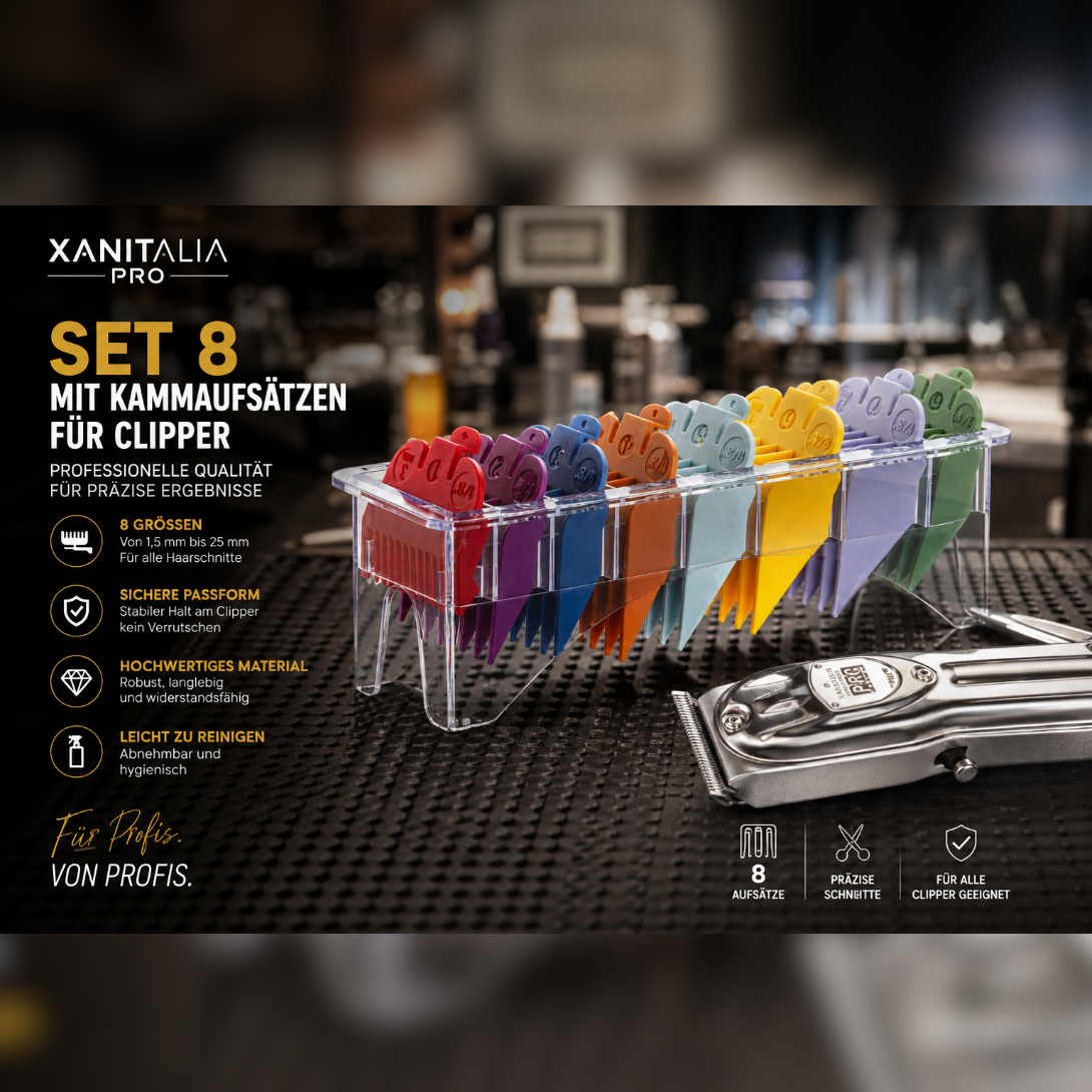 XanitaliaPro Set of 8 Guide Combs for Clippers